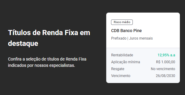 CDB que paga juros mensais exemplo